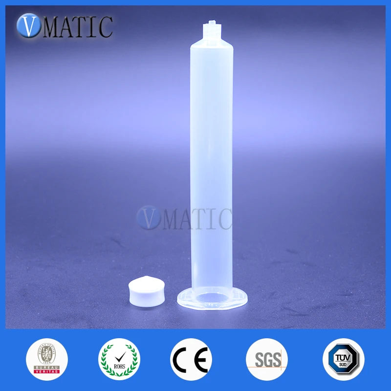 Free Shipping 280 Sets 55cc/ml Clear Air Pneumatic Syringe Luer Lock Tip Glue Dispensing Barrels With Piston/Stopper/End Cover