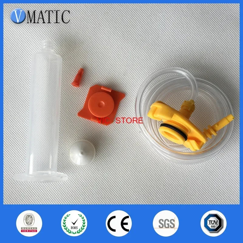 Free shipping EFD 10cc/ml Pneumatic Syringe Barrel Valve Robot Barrel Adapter With Dispensing Needle Tip