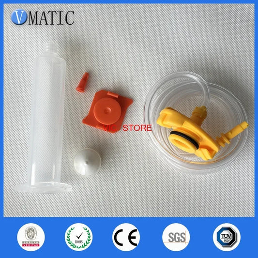 Free shipping EFD 10cc/ml Pneumatic Syringe Barrel Valve Robot Barrel Adapter With Dispensing Needle Tip