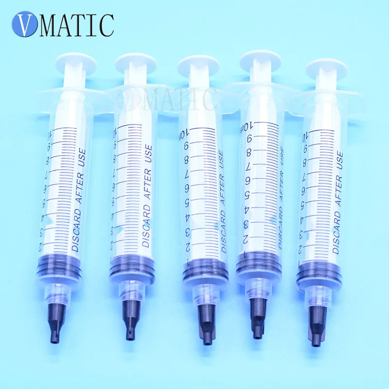 Free Shipping 10cc/ml Glue Dispensing Syringe With Black Cap 5Sets/Pack