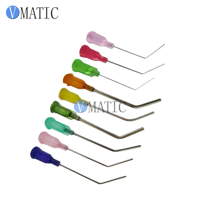 High Quality 45 Degree 14-27G 1 Inch Te Bent Dispensing Tips Dispenser Needle For Dispensing Syringe