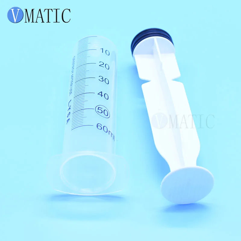 10Pcs 60ml Plastic Syringe Set, Industrial Liquid Dispenser for Epoxy Resin, Adhesive & Lubricant - Bulk Pack