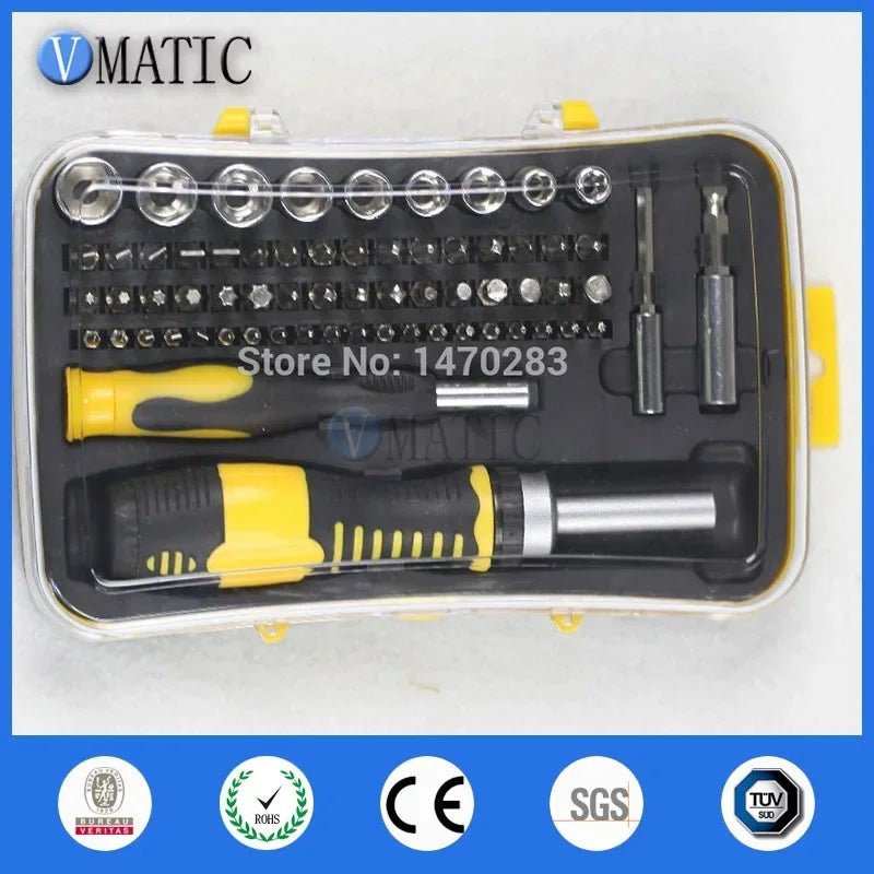 ‌65-Piece Chrome Vanadium Ratchet Set | Magnetic Socket Kit for Electronics Repair & Car Maintenance