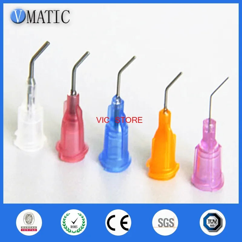 Free Shipping 0.5'' 500Pcs Bent Dispenser Tips / Flow Needle Tips / 45 Degree Bent Liquid Dispensing Needles 1/2 Inch