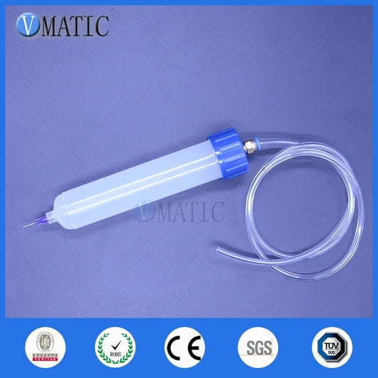 High Quality Thickened Explosion 100 Cc / Ml Helix Luer Lock Tip Fluid Dispenser Pneumatic Syringe Barrel With Adapter