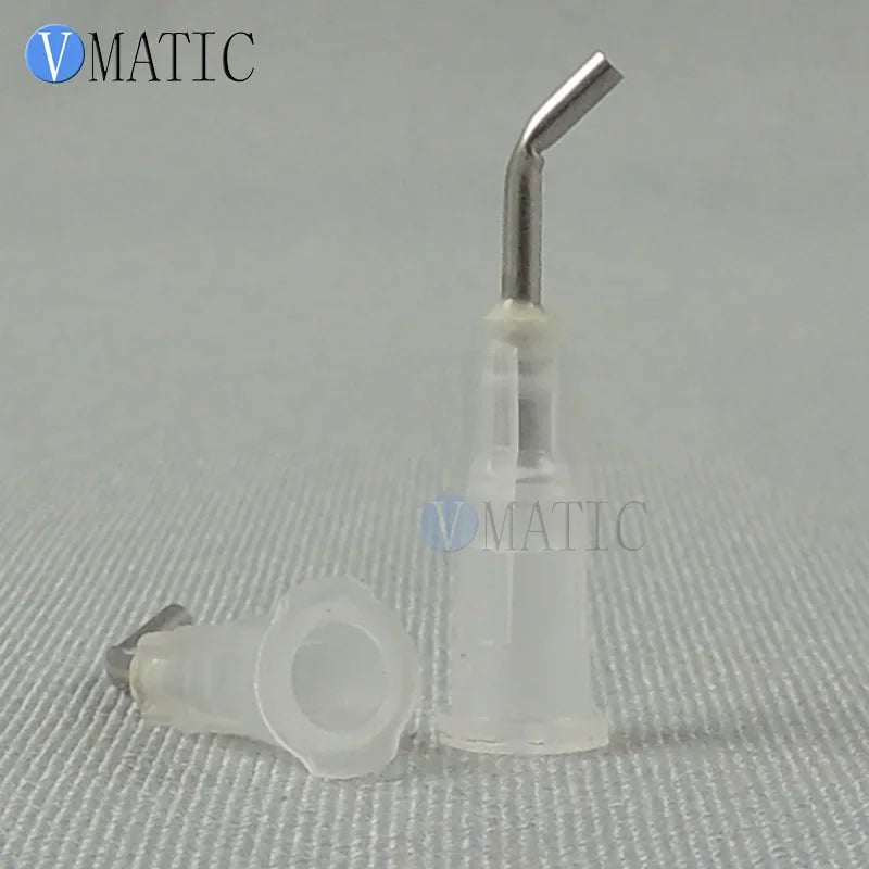 Free Shipping 100 Pieces 25G 45 Bent Degree 0.5'' Glue Dispensing Needle Bayonet Type Dispenser Needles 1/2 Inch