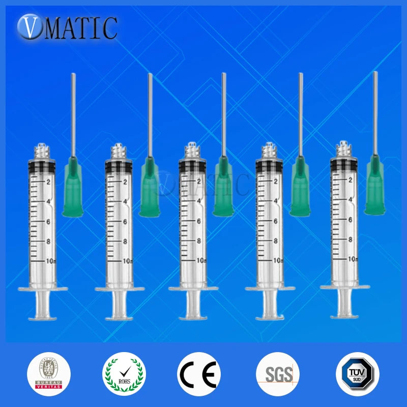 Free Shipping 10Ml/10Cc Luer Lock Syringes With 18G Blunt Tip Fill Needles 1.5", 10sets Dispensing Syringe With Dispenser Needle