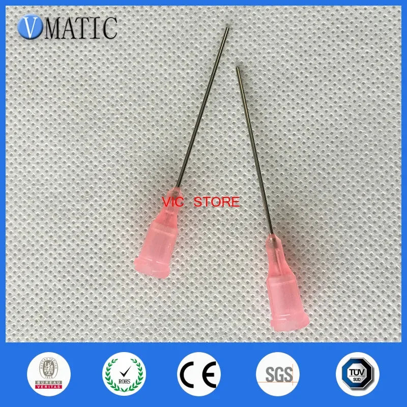 Free Shipping 100Pcs 20G Pink 1'' Stainless Steel Glue Dispensing Needle Tube Length 25.4mm Dispense Needle 1 Inch