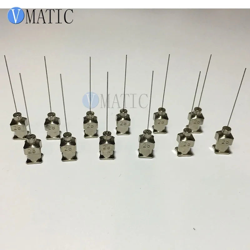 Free Shipping 12 Pcs 1 Inch Length 28G Blunt Stainless Steel Glue Fluid Dispensing Syringe Needle Tips