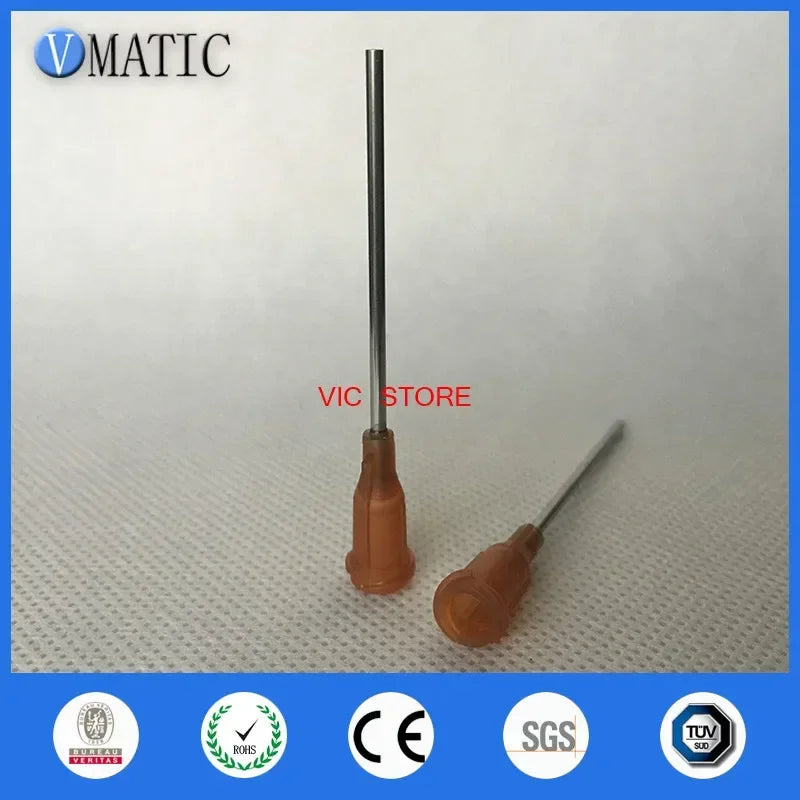 ‌Industrial-Grade Dispensing Needle Tips 15G | 1.5 Inch Amber POM Tips for UV Adhesive & Epoxy Resin (100-Pack, Luer Lock)‌