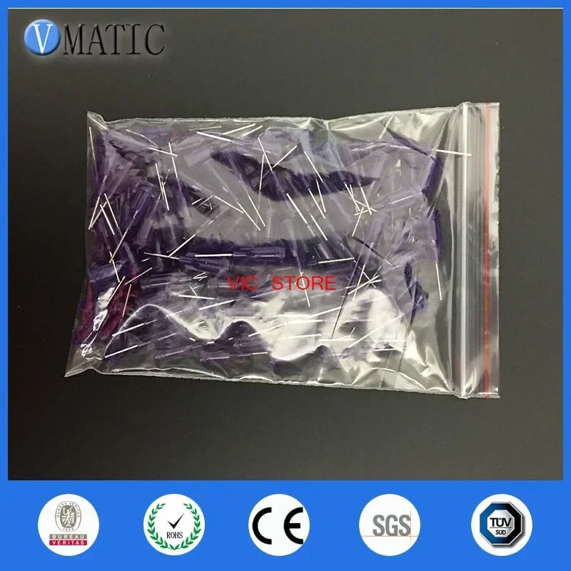 ‌21G Blunt Dispensing Needles | 100-PCS 1/2" Industrial Luer Lock Tips (Purple PC Body）‌