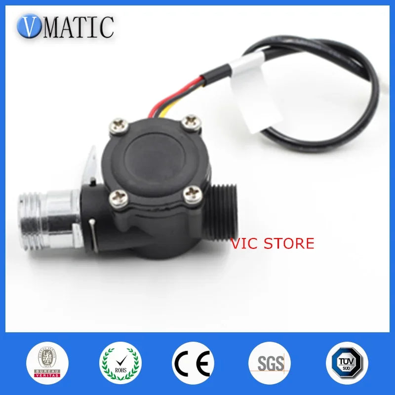 Free Shipping Vertical Installed Sensors 80c Small Rate VCA168-1 Electronic Water Ventilator G1/2 Hall Effect Flow Sensor