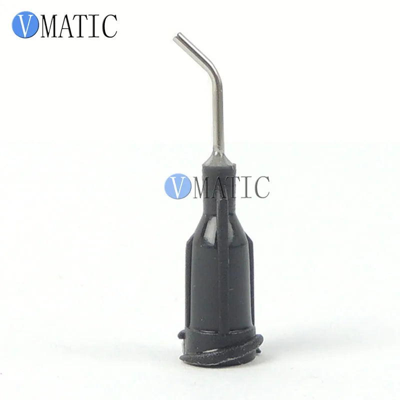 Free Shipping 19G Black 0.5'' Length 45 Degree Bend Bent Blunt End Stainless Steel Dispensing Needle Tips 1/2 Inch