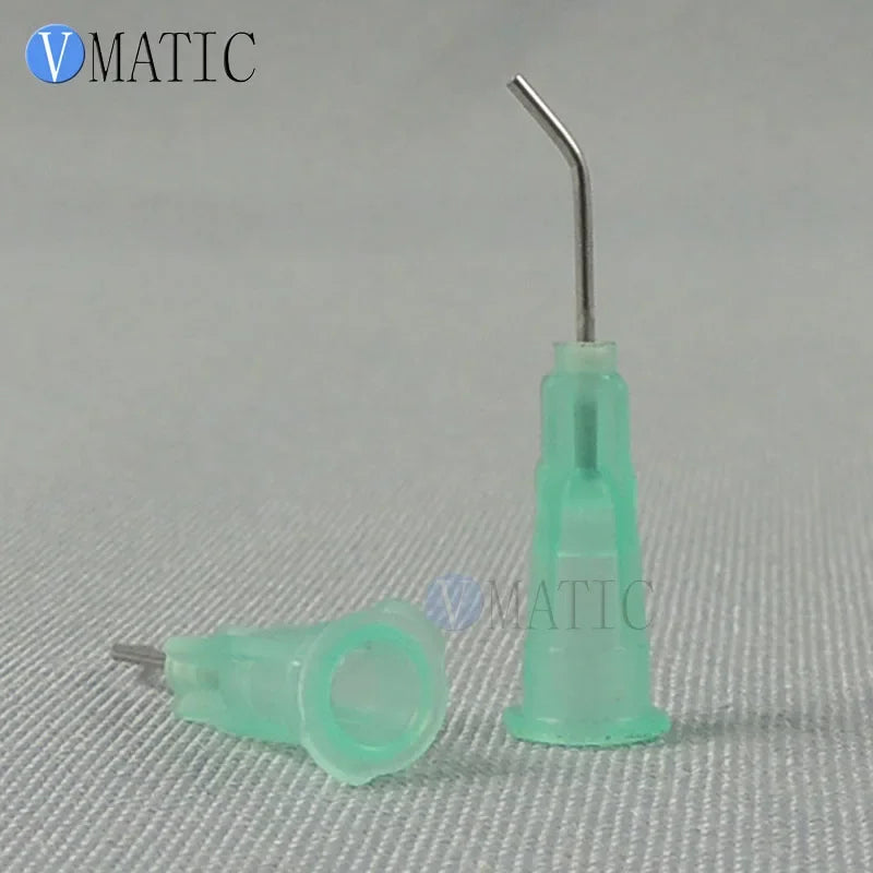 Free Shipping 100 Pcs 0.5'' 13mm Length 45 Degree Bent Adhesive Glue Fluid Dispensing Dispenser Needle 1/2 Inch
