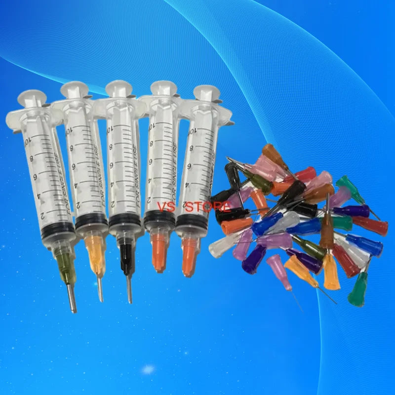 SMT Precision Dispenser Kit 10ml | 0.01ml Control Solder Paste Applicator with 5 Needle Gauges