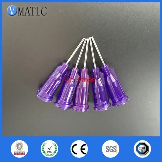 ‌21G Blunt Dispensing Needles | 100-PCS 1/2" Industrial Luer Lock Tips (Purple PC Body）‌