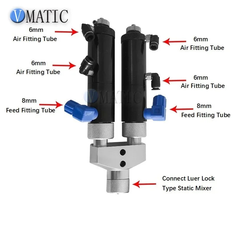 Free Shipping Big Flow Ab Glue Dispensing Double Action Ratio Rate 1:1 Diaphragm Valve