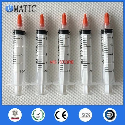 5×10ml Industrial Liquid Kit ▶ Luer Lock Dispenser + Anti-Leak Caps
