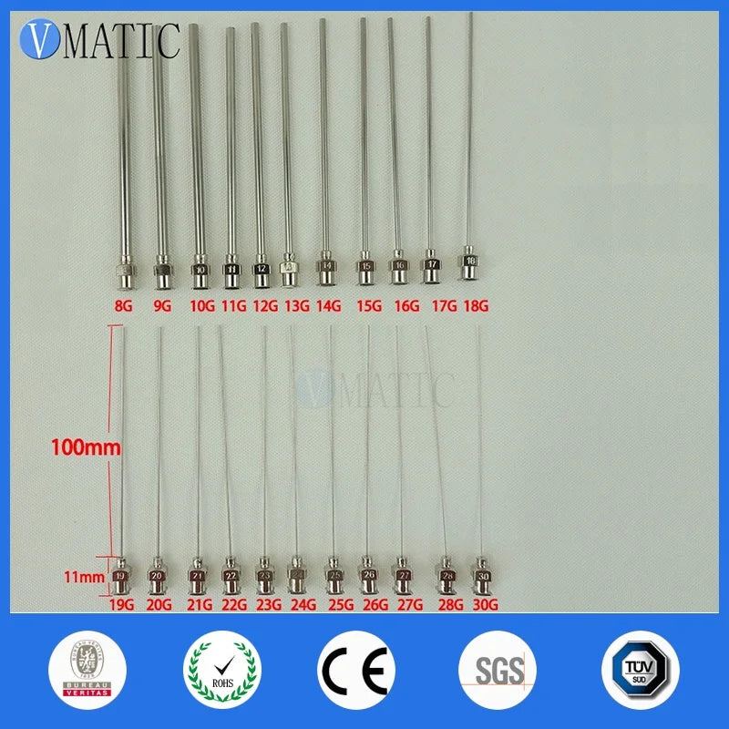 Free Shipping 10 Pcs 8 - 30G Tube Length 10cm 100mm Ce Approved Glue Fluid Liquid Dispensing Needle