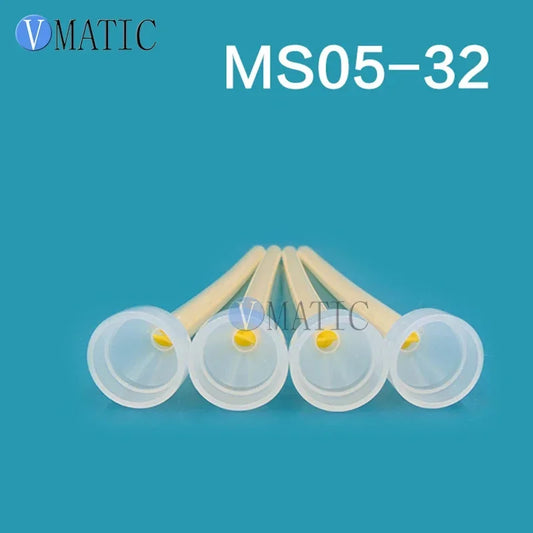 Free Shipping High Quality Plastic 5Pcs Resin Static Mixer MS 05-32 Mixing Nozzles For Duo Pack Epoxies (Yellow Core)