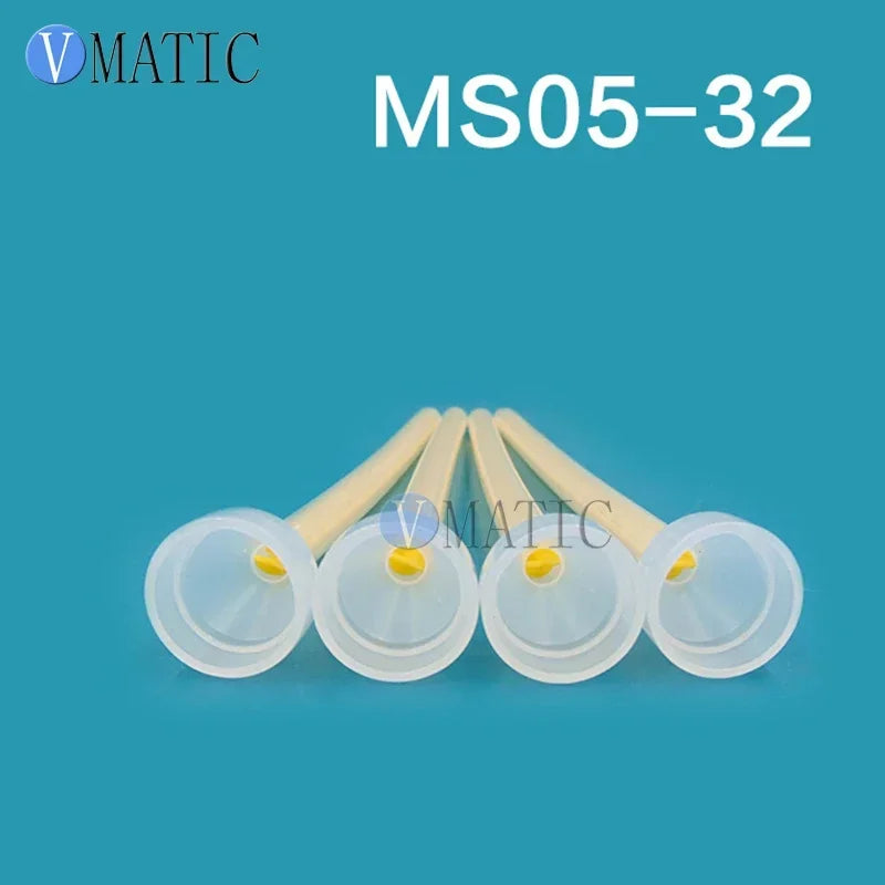Free Shipping High Quality Plastic 5Pcs Resin Static Mixer MS 05-32 Mixing Nozzles For Duo Pack Epoxies (Yellow Core)