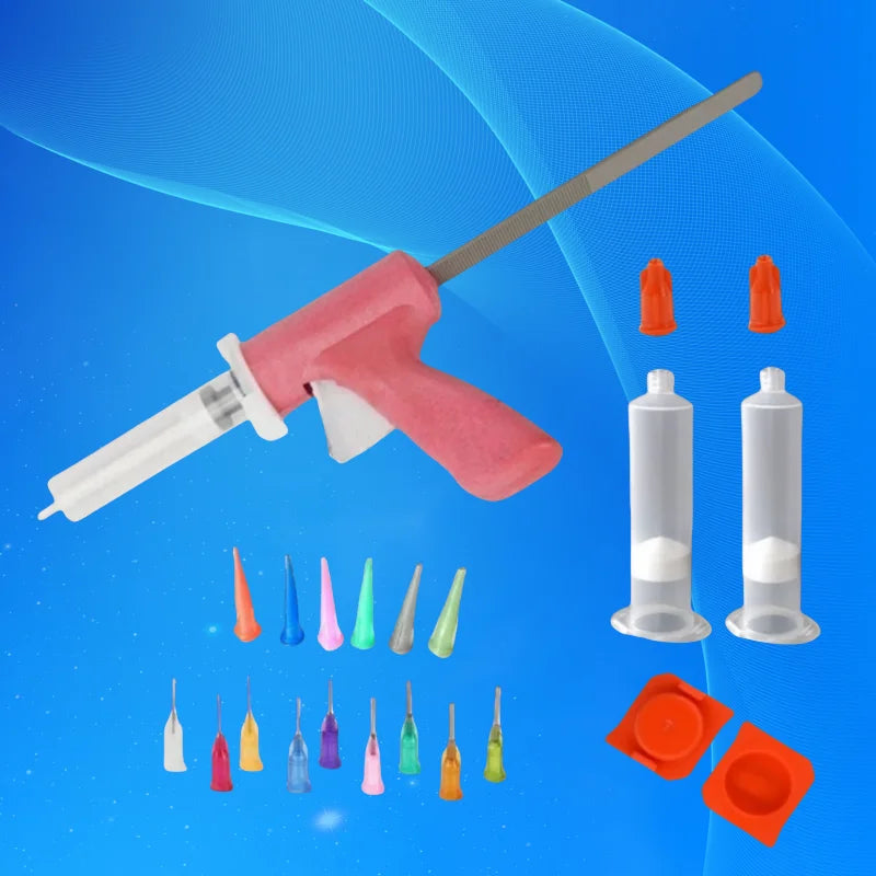 Free Shipping 10ml Manually Single Liquid Dispensing Glue Gun With 10cc Syringe Set + Needles