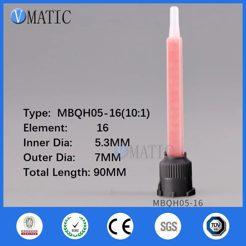 Free Shipping MBQH05-16 1:1 & 10:1 Ratio Double Liquid Static Mixing Tube Nozzle Mixture 50ml Two-component Syringe Glue Mixer