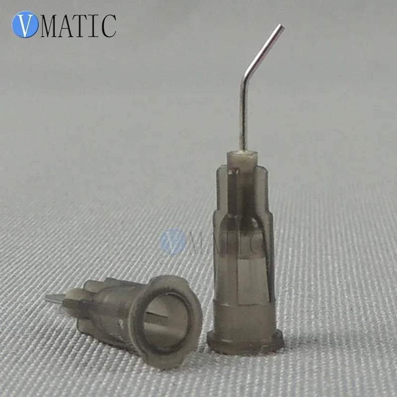 ‌100-Pcs 25G Dispensing Needles | 45° Angled Precision Glue Tips with 0.5'' Bayonet Lock (0.41mm ID, 1/2'' Length) for Electroni