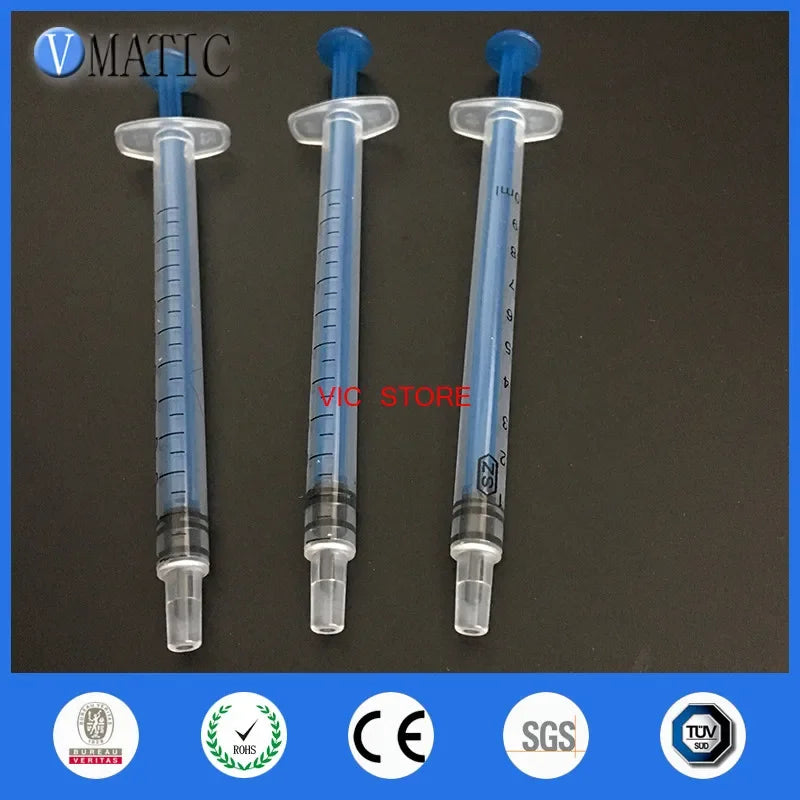 Free Shipping 50pcs Dispensing Plastic Liquid Dispenser Syringe 1ml Industrial Plastic Manual Syringe 1cc