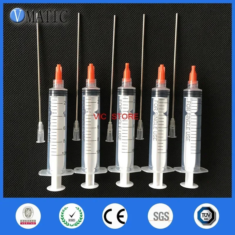 5×10ml Industrial Dispenser Kit ▶ Luer Lock Fluid Control System（16G Blunt Tip + Anti-Slip Plunger）🚚