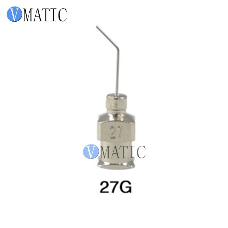 ‌17G(1.07mm) 45° Bent Stainless Steel Needles | 12.7mm(1/2") Length for High-Viscosity Epoxy & Solder Paste (12pcs Pack)‌