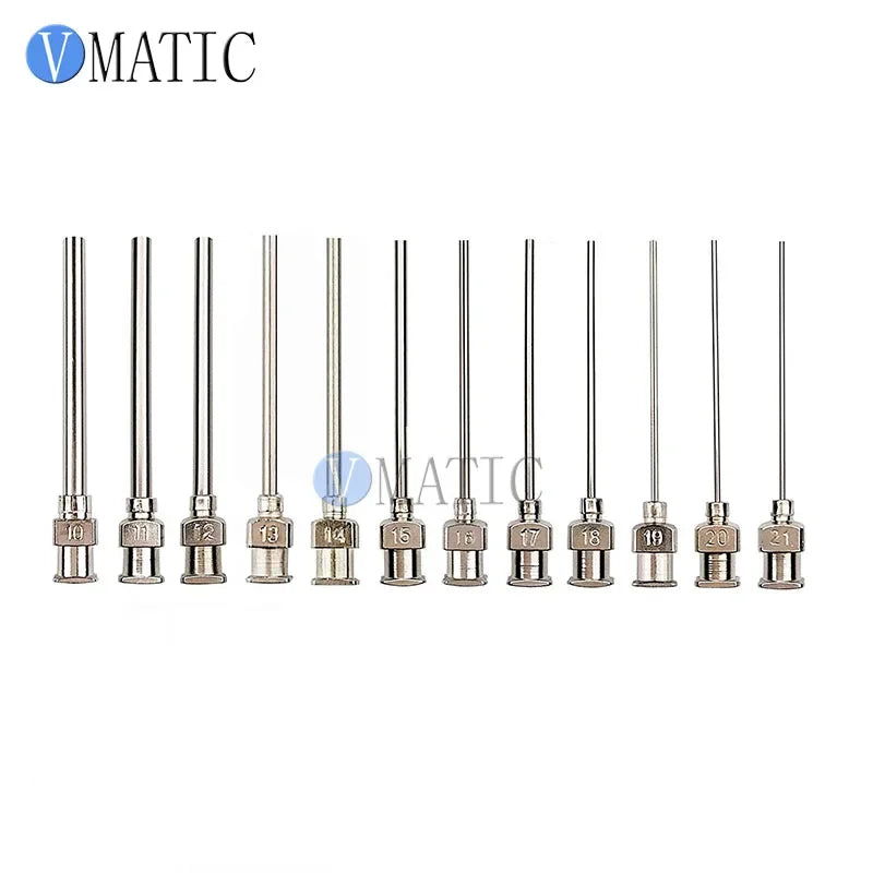 Free Shipping 10G-21G Stainless Steel Dispensing Blunt Needles 1.5'' Length 12Pcs Mix Pack Metal Dispenser Needle 1-1/2 Inch
