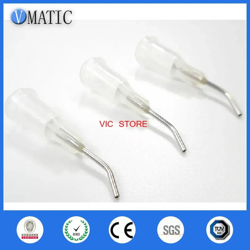 Free Shipping 27G Clear 0.5'' Length 45 Degree Bend Bent Dispensing Needle Tips Blunt Stainless Steel Dispenser Needles 1/2 Inch