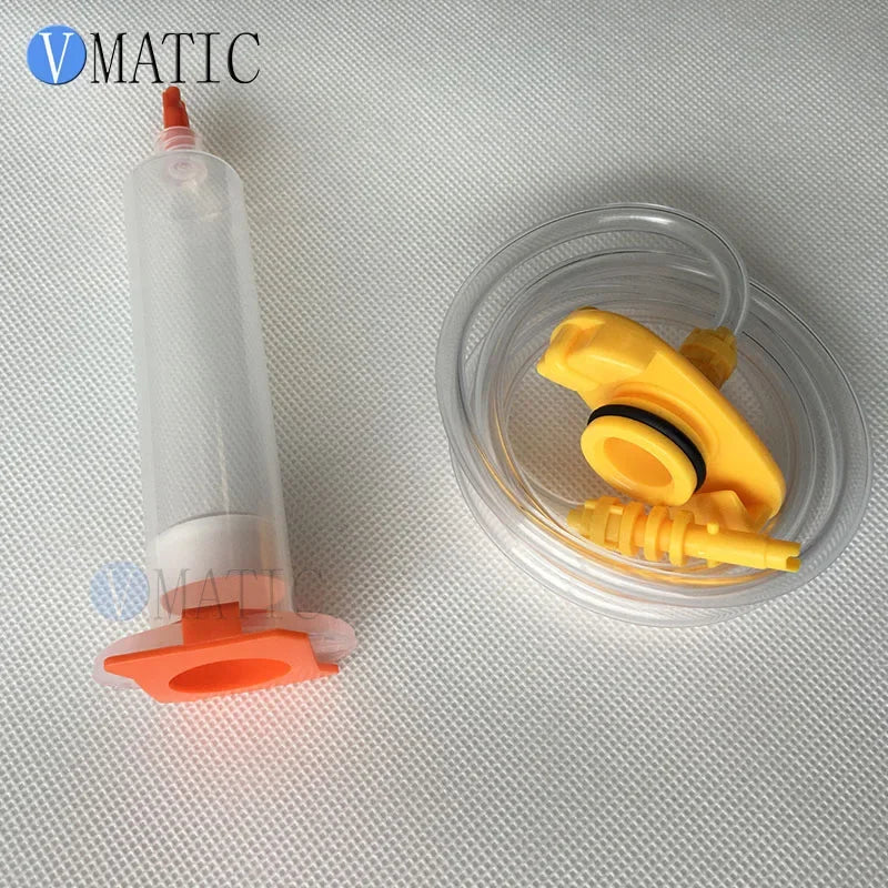 Free Shipping 10 Sets Glue Dispensing Pneumatic Syringe 55cc 55ml Barrel Adapter Assembly & Syringe Barrel