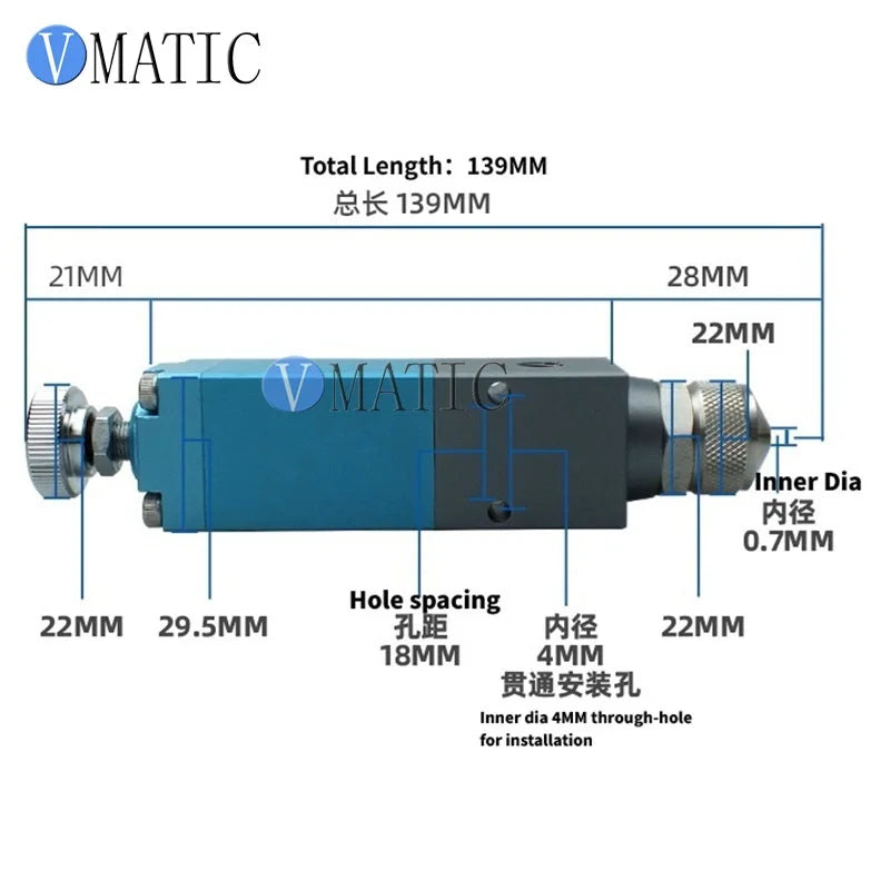 Precision Single Component Needle Dispensing Valve For Silicone, UV Glue, Anaerobic Adhesive & VC-46 High-Pressure Grease Spray