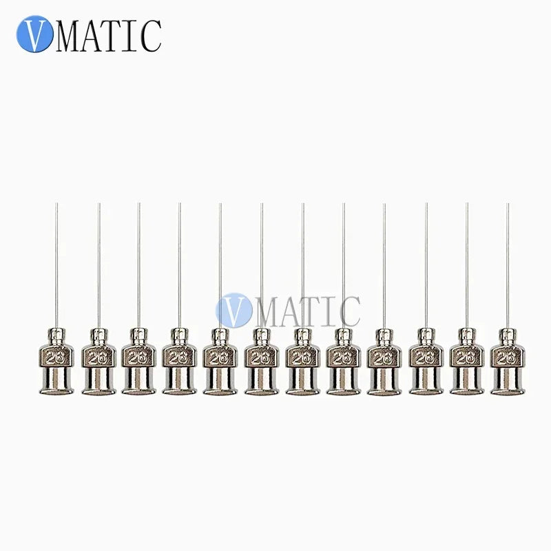 Free Shipping 12Pcs 1 Inch Length 26G Blunt Stainless Steel Glue Dispensing Syringe Needles Tips