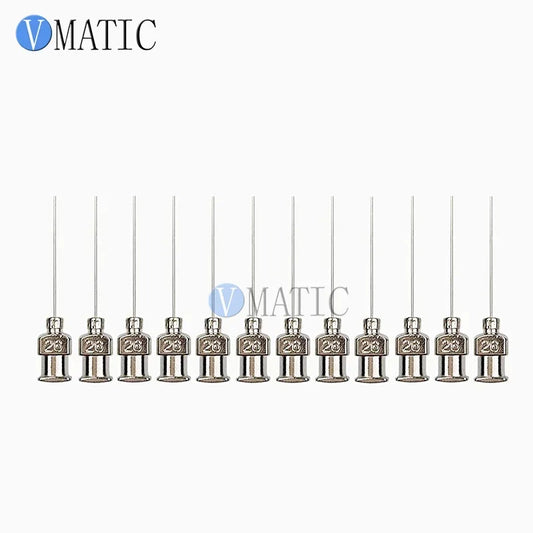 Free Shipping 12Pcs 1 Inch Length 26G Blunt Stainless Steel Glue Dispensing Syringe Needles Tips