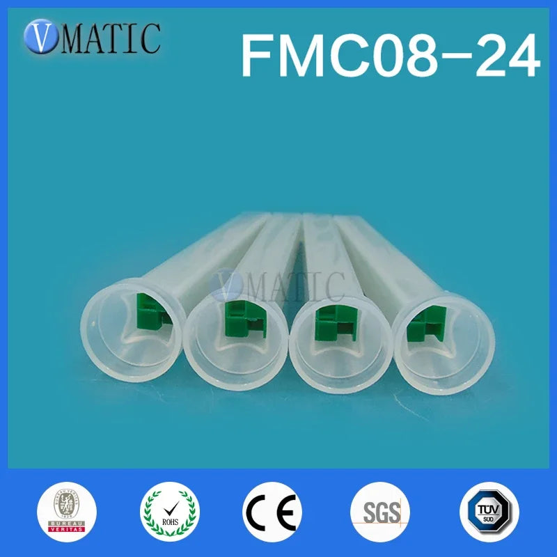 Free Shipping 5Pcs Quality Green Resin Static Mixer Fmc08-24 Mixing Nozzles Screw Mouth Silicone Mixing Tube Nozzle