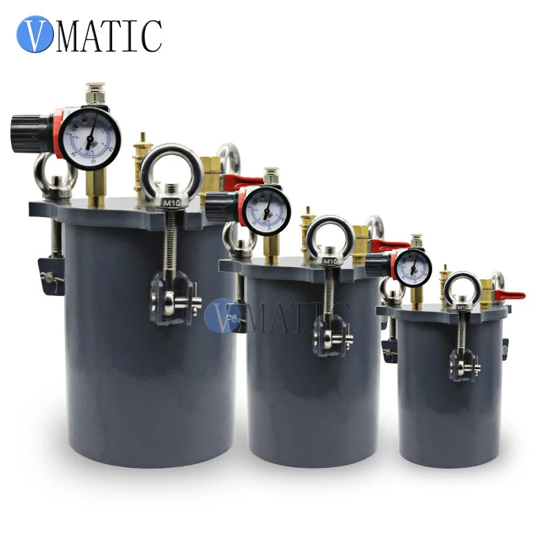 Carbon Steel Material Custom A B Glue Dispenser Pressure Tank 3L With Safety Valve Air Pressure Gauge