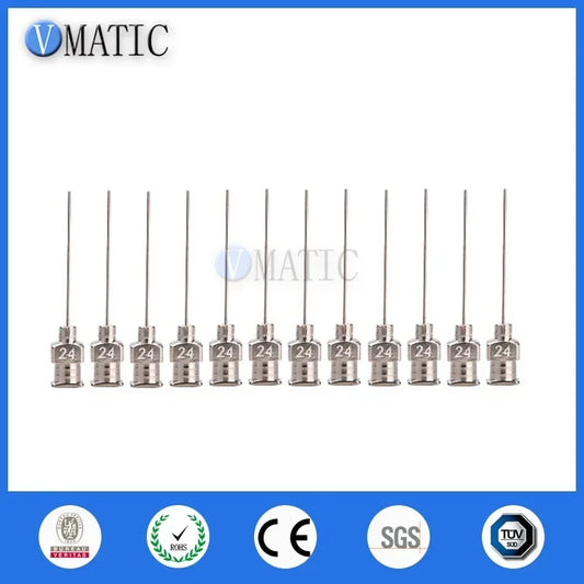 Free Shipping 12Pcs 1 Inch Length 24G Blunt Stainless Steel Dispensing Needle Tip
