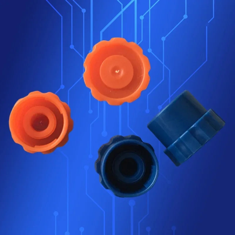 ‌100Pcs Syringe Tip Caps | Color-Coded Blue/Orange Stoppers /DIY Free Shipping‌