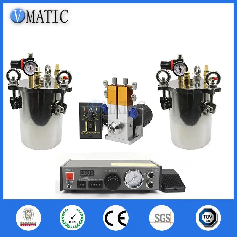 Free Shipping Fedex Express Automatic Glue Dispensing Machine + 2 Pcs 2L Pressure Tank + Electrical Dynamic Dual Valve
