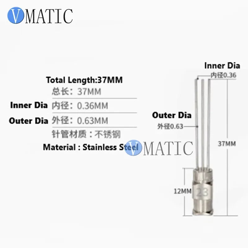 Free Shipping Stainless Steel Jewelry Dispensing Tip - 25mm Luer Lock, Rhinestone Setting Tool