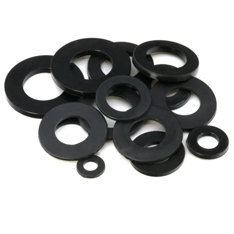 Black Nylon Flat Washers Plastic Flat Washers Waterproof Seals M2 M2.5 M3 M4 M5 M6 M8 M10 M12 M14 M16 M18 M20