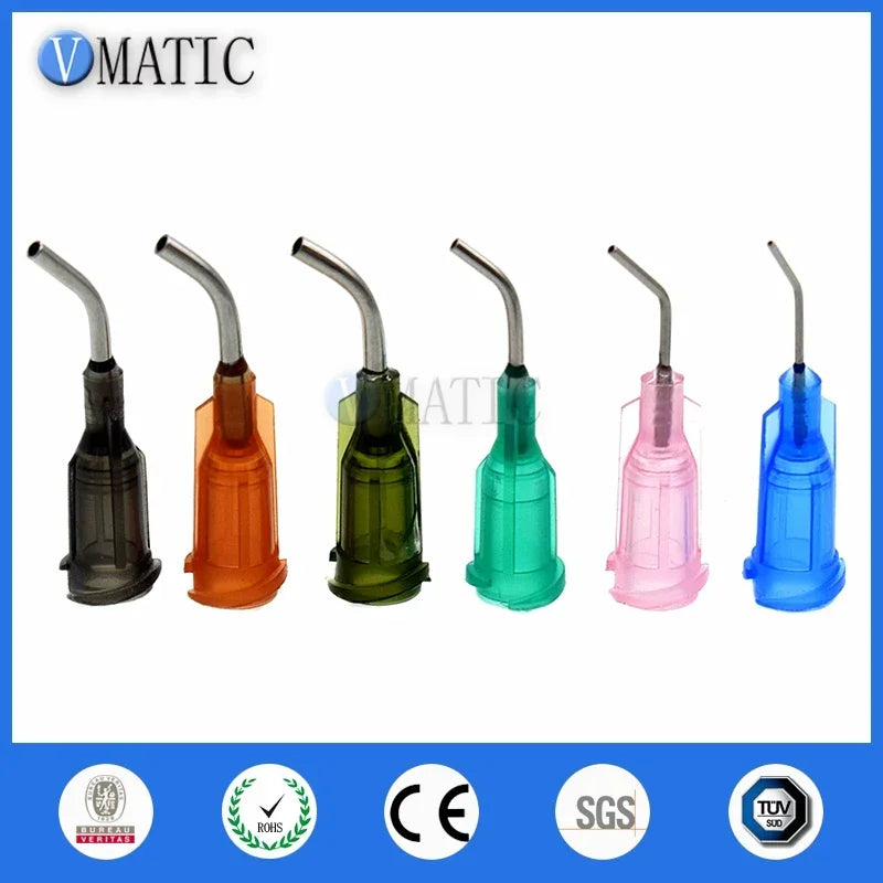 High Quality Bent Dispensing Tips 14G-27G Tapered Blunt Tips Needles 45 Degree Bent Adhesive Dispensing Needle 100pcs
