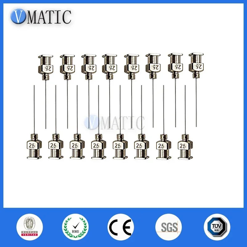 Free Shipping 12Pcs 1'' 25G Precision Stainless Steel Glue Dispensing Needle Tip 1 Inch