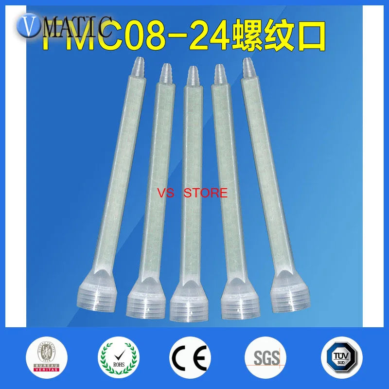 Free Shipping High Quality 5Pcs Resin Static Mixer FMC08-24 Mixing Nozzles Screw Mouth Silicone Mixing Tube Nozzle
