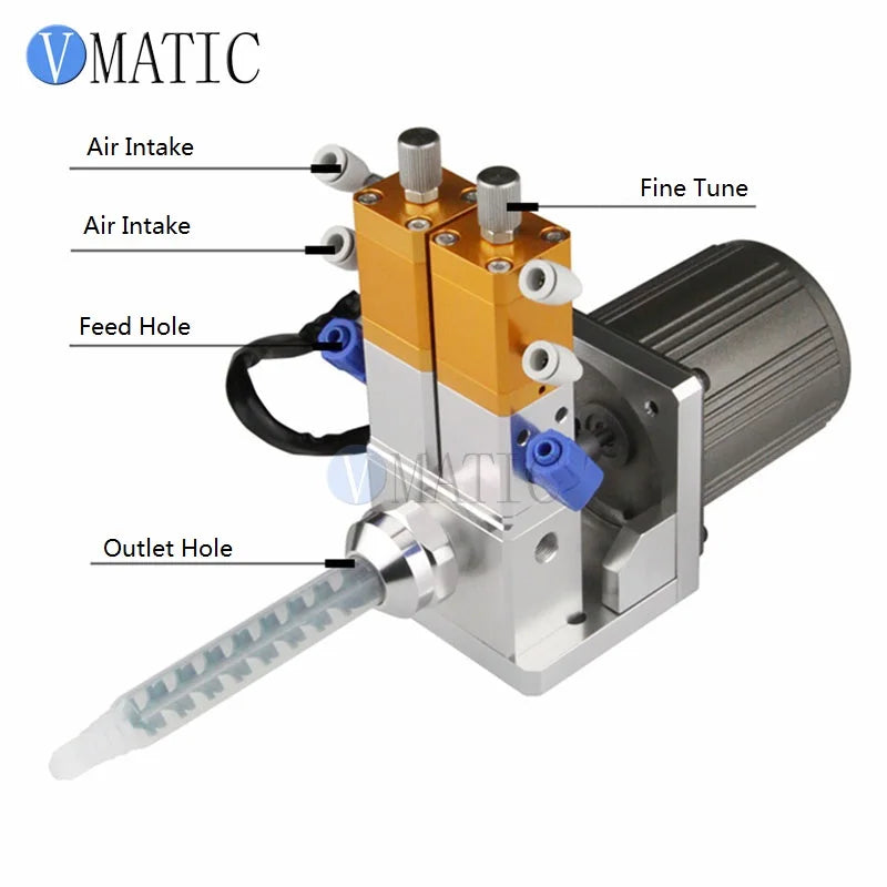 High Quality 2023 New Liquid Two Component Mixing Glue Dispensing AB Dual Fluid Suction Valve With Electrical Machine 25W