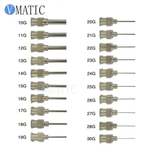 Free Shipping 12Pcs 0.5'' 10G-30G Stainless Steel Dispensing Needle Tips 1/2 Inch