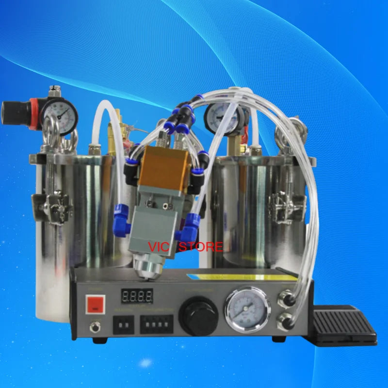 Free Shipping Automatic Dispenser + Stainless Steel Pressure Tank Thimble Style Double Liquid Dispensing Valve